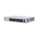 Imagen del switch Cisco CBS110 no administrado L2 con capacidad Gigabit Ethernet (10/100/1000) en color gris para escritorio. SKU: CBS110-24T-UK