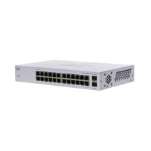 Imagen del switch Cisco CBS110 no administrado L2 con capacidad Gigabit Ethernet (10/100/1000) en color gris para escritorio. SKU: CBS110-24T-UK