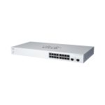 Imagen del Cisco CBS220-16P-2G, un switch gestionado L2 Gigabit Ethernet con 16 puertos y PoE, en color blanco. SKU: CBS220-16P-2G-UK