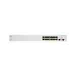 Imagen del Cisco CBS220-16P-2G, un switch gestionado L2 Gigabit Ethernet con 16 puertos y PoE, en color blanco. SKU: CBS220-16P-2G-UK