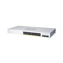Cisco CBS220-24FP-4G, switch gestionado L2, Gigabit Ethernet (10/100/1000), con Energía sobre Ethernet (PoE) en color blanco. SKU: CBS220-24FP-4G-EU
