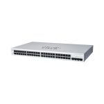 Vista frontal del switch Cisco CBS220-48FP-4X, cuenta con puertos Gigabit Ethernet (10/100/1000), gestionado nivel 2, y soporte PoE, SKU CBS220-48FP-4X-UK