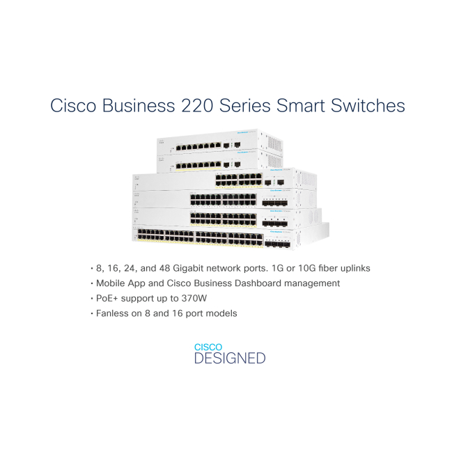 Cisco CBS220-48P-4X Gestionado L2 Gigabit Ethernet (10/100/1000) Energía sobre Ethernet (PoE) Blanco 2 Cisco CBS220-48P-4X puertos y conexiones