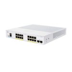 Imagen del switch Cisco CBS250-16P-2G-UK, gestionado L2+/L3, Gigabit Ethernet (10/100/1000), PoE, color plata, SKU CBS250-16P-2G-UK