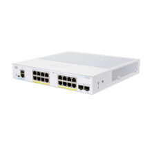 Imagen del switch Cisco CBS250-16P-2G-UK, gestionado L2+/L3, Gigabit Ethernet (10/100/1000), PoE, color plata, SKU CBS250-16P-2G-UK