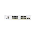 Imagen del switch Cisco CBS250-16P-2G-UK, gestionado L2+/L3, Gigabit Ethernet (10/100/1000), PoE, color plata, SKU CBS250-16P-2G-UK
