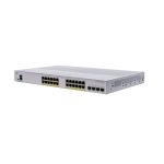Imagen del switch gestionado Cisco CBS250-24P-4G-UK, con capacidad Gigabit Ethernet, funciones L2/L3 y PoE, SKU CBS250-24P-4G-UK, color plata