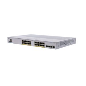Imagen del switch Cisco CBS250 con gestión L3, soporte Gigabit Ethernet (10/100/1000) y Energía sobre Ethernet (PoE), SKU CBS250-24P-4X-UK