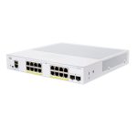 Imagen del Cisco CBS350-16FP-2G-EU, un switch gestionado L2/L3 Gigabit Ethernet (10/100/1000) en color plata con 16 puertos. SKU: CBS350-16FP-2G-EU