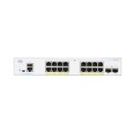 Switch Cisco CBS350 Gestionado L3 con PoE, Gigabit Ethernet y SKU CBS350-16P-2G-UK en color gris para escritorio