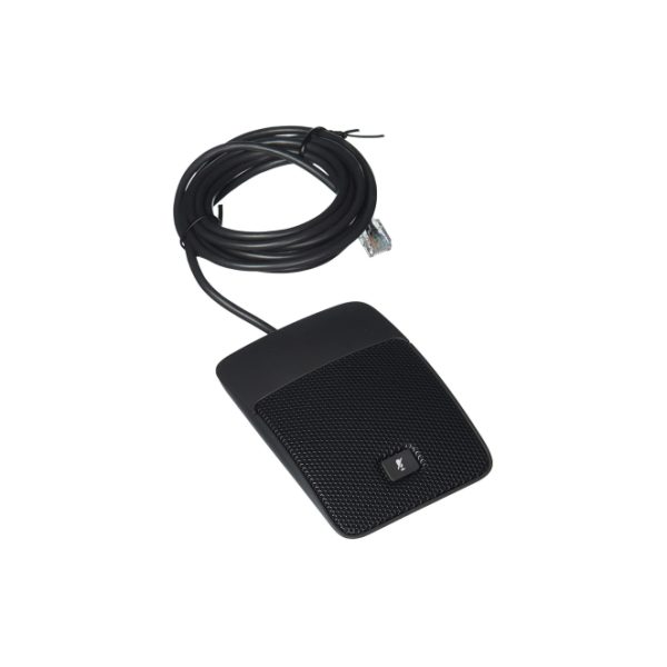 Micrófono Cisco modelo CP-8832-MIC-WIRED= en color plata, diseñado como accesorio para videoconferencia.