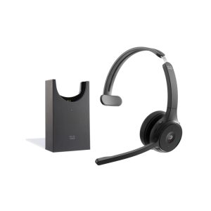 Auriculares inalámbricos Cisco HS-WL-721-BUNAS-C negros con diadema, base de carga y conectividad Bluetooth, ideales para oficinas y centros de llamadas