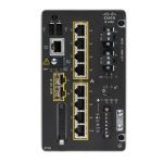Imagen del switch Cisco Catalyst IE3400 Gestionado L2 con puertos Gigabit Ethernet 10/100/1000, color negro. SKU IE-3400-8T2S-E.