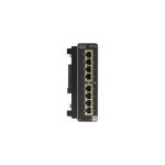 Cisco IEM-3300-8P= switch gestionado L2 Gigabit Ethernet (10/100/1000) con energía sobre Ethernet (PoE) en color negro. SKU: IEM-3300-8P=