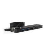 HUB01 Hub de interfaz Compulocks USB 2.0 Type-C en color negro, ideal para portátiles.