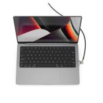 Cable antirrobo Compulocks MBPR14LDG01KL para portátiles en colores negro y plata con sistema de llaves. Seguro y resistente.