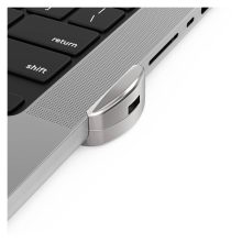 Cable antirrobo Compulocks MBPR14LDG01KL para portátiles en colores negro y plata con sistema de llaves. Seguro y resistente.