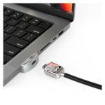 Cable antirrobo Compulocks MBPR14LDG01KL para portátiles en colores negro y plata con sistema de llaves. Seguro y resistente.