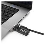 Imagen del cable antirrobo Compulocks MBPR16LDG02CL en colores Negro y Plata, ideal para asegurar portátiles. SKU: MBPR16LDG02CL