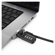 Imagen del cable antirrobo Compulocks MBPR16LDG02CL en colores Negro y Plata, ideal para asegurar portátiles. SKU: MBPR16LDG02CL