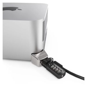 Cable antirrobo Compulocks Ledge en negro y plata para portátiles, modelo MSLDG01CL, ideal para asegurar dispositivos portátiles.