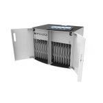 Armario de gestión y carga para dispositivos portátiles Compulocks CartiPad Solo, modelo SOLO-UK, en color blanco.