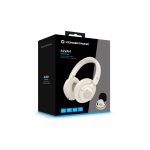 Auriculares Conceptronic ALVAH02C con diadema, Bluetooth, color crema, opción inalámbrica y alámbrica. SKU: ALVAH02C
