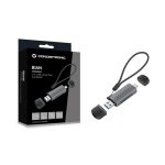 Imagen del Conceptronic lector de tarjeta USB 3.2 Gen 1, modelo BIAN05G, en color gris, compatible con conectores Type-A y Type-C, perfecto para almacenamiento externo