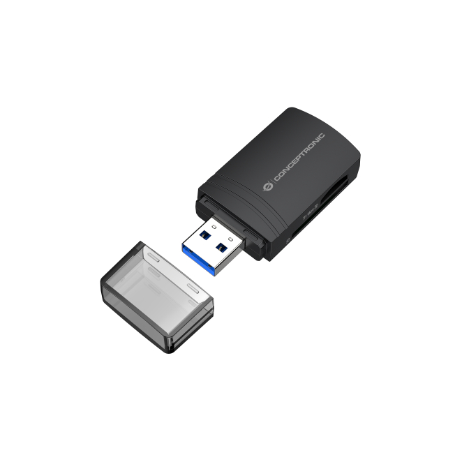 Conceptronic lector de tarjeta USB 3.2 Gen 1 Type-A Negro de alta velocidad Lector de tarjeta USB Conceptronic BIAN06B con USB 3.2 Gen 1 Type-A en color negro. SKU BIAN06B. Para almacenamiento externo.