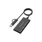 Conceptronic BIAN10B lector de tarjeta USB 3.2 Gen 1 Type-A y Type-C en color negro, SKU BIAN10B