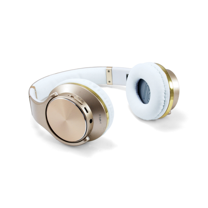 Conceptronic auricular y casco inalámbrico y alámbrico con Bluetooth y microUSB oro y blanco Auricular y casco Conceptronic CHSPBTNFCSPKG con Bluetooth, MicroUSB, color oro y blanco, diadema para llamadas y música