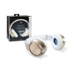 Auricular y casco Conceptronic CHSPBTNFCSPKG con Bluetooth, MicroUSB, color oro y blanco, diadema para llamadas y música