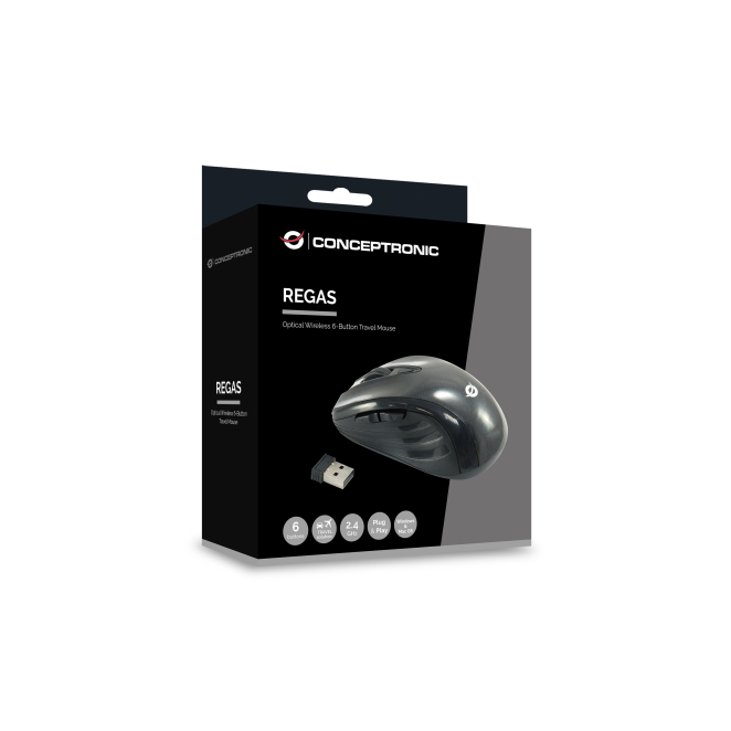 Conceptronic CLLM5BTRVWL ratón Viajes mano derecha RF inalámbrico Óptico 1600 DPI 5 Conceptronic CLLM5BTRVWL ratón eficiente