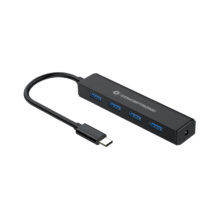 Conceptronic hub CTC4USB3 con 4 puertos USB 3.2 Gen 1 (3.1 Gen 1) Type-C, 5000 Mbit/s, en color negro