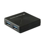 Hub de interfaz USB 3.2 Gen 1 Mini-B de Conceptronic, 5000 Mbit/s, color negro, SKU HUBBIES02B