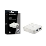 Conceptronic HUBBIES03W hub de interfaz USB 3.2 Gen 1, Micro-B, 5000 Mbit/s, Blanco