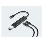 Imagen del Conceptronic HUBBIES12B, un hub USB 3.2 Gen 1 Type-C, velocidad de 5000 Mbit/s, color negro. SKU: HUBBIES12B.