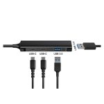 Imagen del Conceptronic HUBBIES12B, un hub USB 3.2 Gen 1 Type-C, velocidad de 5000 Mbit/s, color negro. SKU: HUBBIES12B.