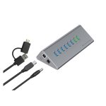 Adaptador Conceptronic HUBBIES18G USB 3.2 Gen 1 Type-B, 5000 Mbit/s, color gris, SKU HUBBIES18G