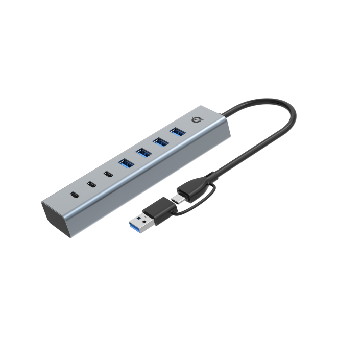 Conceptronic hub USB 3.2 Gen 1 Type-C de 5000 Mbit/s gris Conceptronic HUBBIES20G hub USB 3.2 Gen 1 Type-C de 5000 Mbit/s gris, SKU HUBBIES20G, ideal para adaptadores de USB