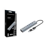 Conceptronic HUBBIES20G hub USB 3.2 Gen 1 Type-C de 5000 Mbit/s gris, SKU HUBBIES20G, ideal para adaptadores de USB