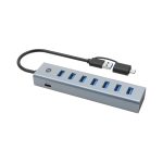 Conceptronic HUBBIES21G hub USB 3.2 Gen 1, Type-A, 5000 Mbit/s, color gris
