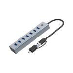 Conceptronic HUBBIES21GP hub de interfaz USB 3.2 Gen 1 Type-A, velocidad de 5000 Mbit/s, color gris