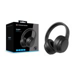 Conceptronic PARRIS03B, auriculares Bluetooth de diadema en color negro, compatibles con llamadas y música en modo inalámbrico y alámbrico.