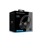 Conceptronic PARRIS03B, auriculares Bluetooth de diadema en color negro, compatibles con llamadas y música en modo inalámbrico y alámbrico.