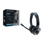 Auriculares alámbricos Conceptronic modelo POLONA para llamadas y música, con conexión USB tipo A, color negro. SKU: POLONA01B