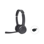 Auriculares Conceptronic POLONA04BA en color negro, diadema inalámbrica y alámbrica, conexión USB Tipo C y Bluetooth, ideales para llamadas y música