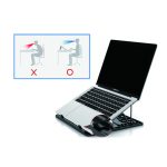 Soporte negro para ordenador portátil Conceptronic ERGO con refrigeración, apto para laptops de hasta 15.6 pulgadas, SKU: THANA03B
