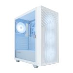 Imagen de la CoolBox GAMING CAJA ATX GA300 GRIDLINE ARGB blanca con USB-C 3.2 GEN1, sin FTE y 5 ventiladores. SKU: COO-CHA-GA300W-0.