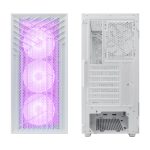 Imagen de la CoolBox GAMING CAJA ATX GA300 GRIDLINE ARGB blanca con USB-C 3.2 GEN1, sin FTE y 5 ventiladores. SKU: COO-CHA-GA300W-0.